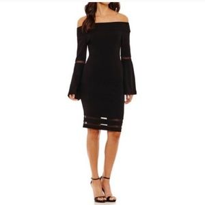 RED - Bold Elements Off the Shoulder Dress